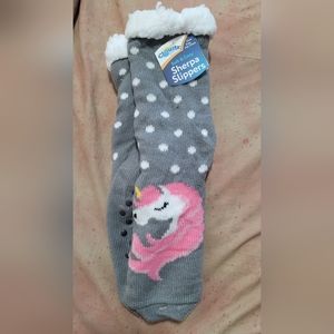 2/$23 NWT Cloudz UNICORN Sherpa Slipper Socks, one size fits most